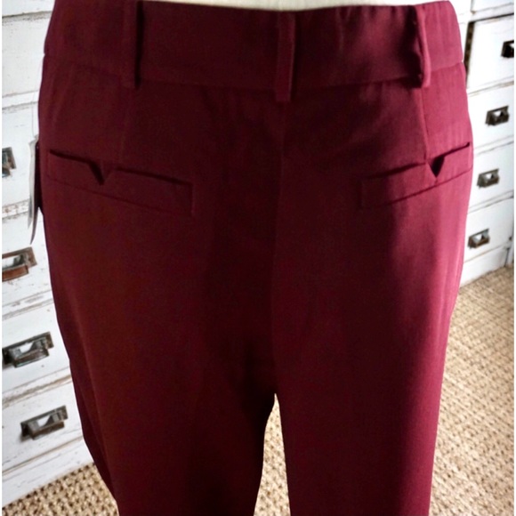 Anthropologie Sasha Button Fly Wine Trousers New 4 - Picture 7 of 16